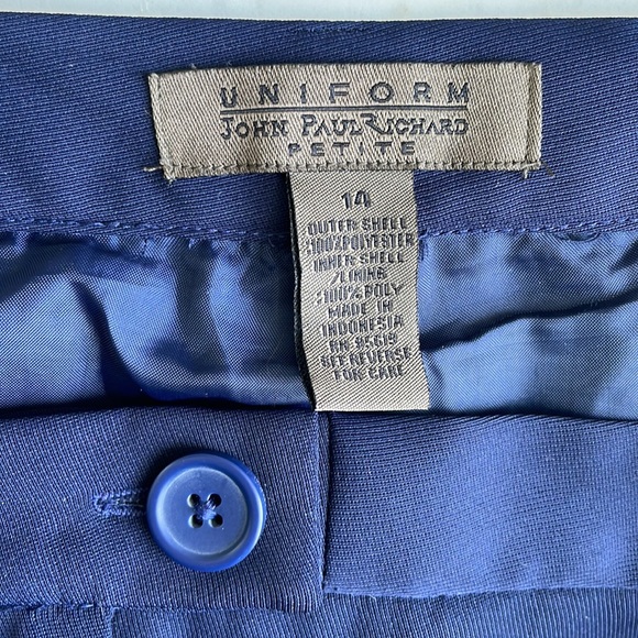 Uniform by Jean Paul Richard, 14 Petite, navy blue trousers - Picture 3 of 6